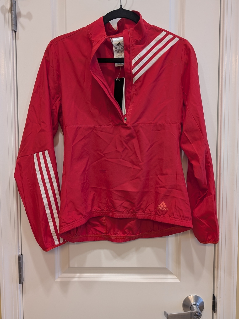 adidas Women’s Red Half-Zip Ski/Snow Jacket with White Stripes